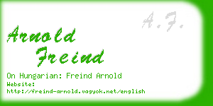 arnold freind business card